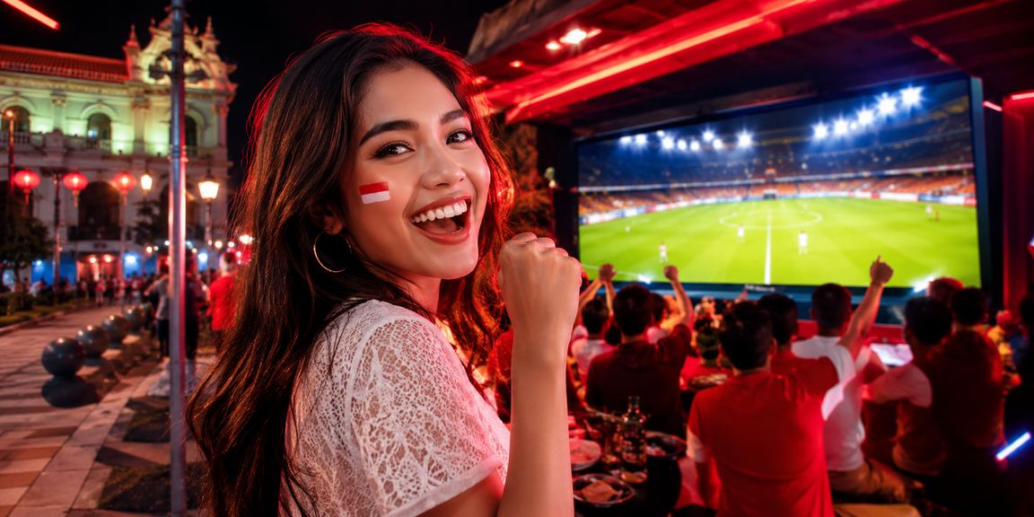 Suasana casino online malam dengan lampu neon warna-warni yang meriah